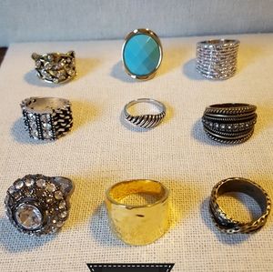Premier Designs Jewelry Lot of 9 Rings